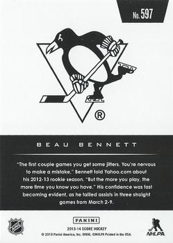 2013-14 Score #597 Beau Bennett Back