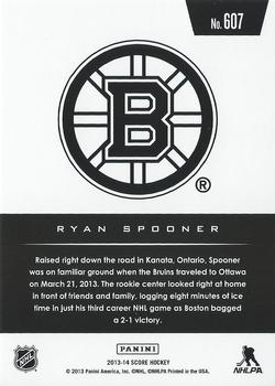 2013-14 Score #607 Ryan Spooner Back