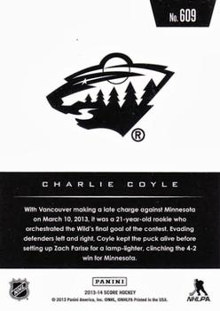 2013-14 Score #609 Charlie Coyle Back