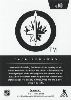 2013-14 Score #610 Zach Redmond Back