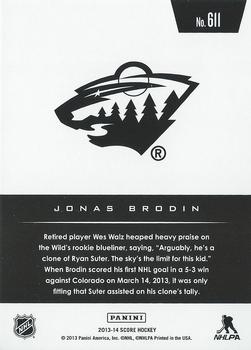 2013-14 Score #611 Jonas Brodin Back