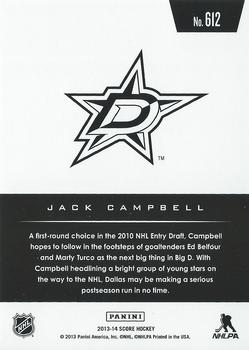 2013-14 Score #612 Jack Campbell Back