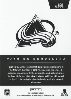 2013-14 Score #620 Patrick Bordeleau Back