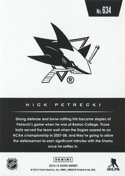 2013-14 Score #634 Nick Petrecki Back
