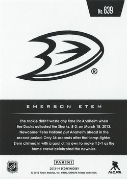 2013-14 Score #639 Emerson Etem Back