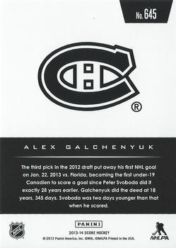2013-14 Score #645 Alex Galchenyuk Back
