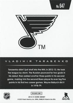2013-14 Score #647 Vladimir Tarasenko Back