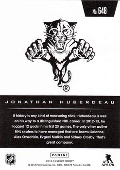 2013-14 Score #648 Jonathan Huberdeau Back