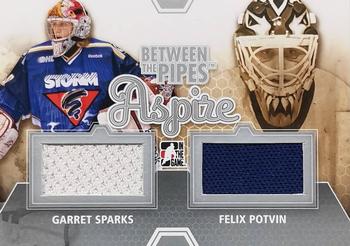 2012-13 In The Game Between The Pipes - Aspire Jerseys Silver #ASP-08 Garret Sparks / Felix Potvin Front