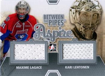 2012-13 In The Game Between The Pipes - Aspire Jerseys Silver #ASP-13 Maxime Lagace / Kari Lehtonen Front