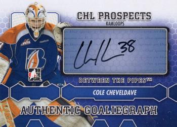 2012-13 In The Game Between The Pipes - Authentic Goaliegraphs #A-CC Cole Cheveldave Front