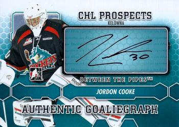 2012-13 In The Game Between The Pipes - Authentic Goaliegraphs #A-JC Jordon Cooke Front