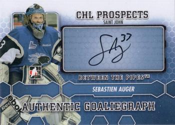 2012-13 In The Game Between The Pipes - Authentic Goaliegraphs #A-SA Sebastien Auger Front