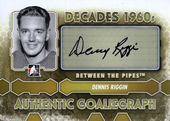 2012-13 In The Game Between The Pipes - Authentic Goaliegraphs #A-DRI Dennis Riggin Front