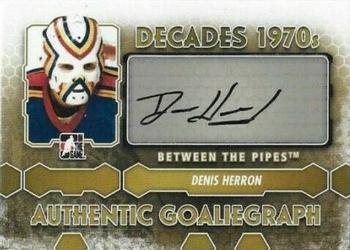 2012-13 In The Game Between The Pipes - Authentic Goaliegraphs #A-DH Denis Herron Front