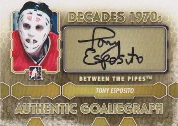 2012-13 In The Game Between The Pipes - Authentic Goaliegraphs #A-TE Tony Esposito Front