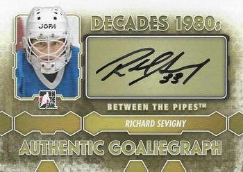 2012-13 In The Game Between The Pipes - Authentic Goaliegraphs #A-RS Richard Sevigny Front