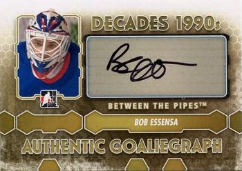 2012-13 In The Game Between The Pipes - Authentic Goaliegraphs #A-BE Bob Essensa Front