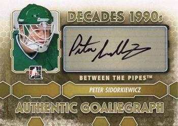 2012-13 In The Game Between The Pipes - Authentic Goaliegraphs #A-PS Peter Sidorkiewicz Front