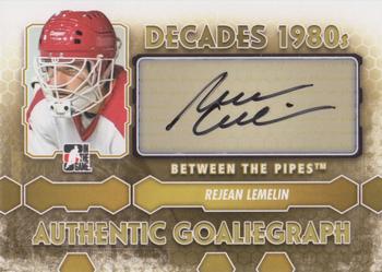 2012-13 In The Game Between The Pipes - Authentic Goaliegraphs #A-RL Rejean Lemelin Front