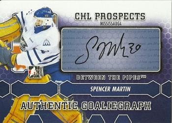 2012-13 In The Game Between The Pipes - Authentic Goaliegraphs #A-SM Spencer Martin Front