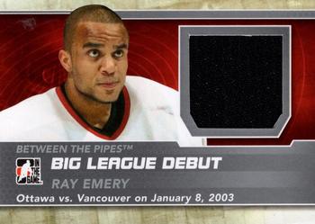 2012-13 In The Game Between The Pipes - Big League Debut Jerseys Silver #BL-17 Ray Emery Front