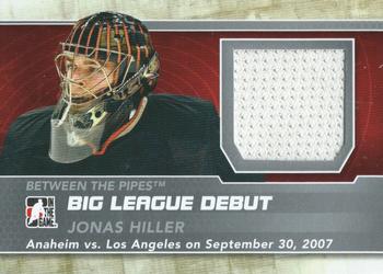 2012-13 In The Game Between The Pipes - Big League Debut Jerseys Silver #BL-23 Jonas Hiller Front
