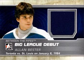 2012-13 In The Game Between The Pipes - Big League Debut Jerseys Silver #BL-29 Allan Bester Front