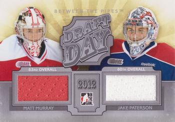2012-13 In The Game Between The Pipes - Draft Day Jerseys Silver #DD-02 Matt Murray / Jake Paterson Front