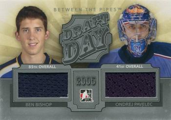 2012-13 In The Game Between The Pipes - Draft Day Jerseys Silver #DD-08 Ben Bishop / Ondrej Pavelec Front