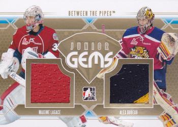 2012-13 In The Game Between The Pipes - Junior Gems Gold #JG-04 Maxime Lagace / Alex Dubeau Front