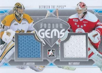 2012-13 In The Game Between The Pipes - Junior Gems Silver #JG-05 J.P. Anderson / Matt Murray Front