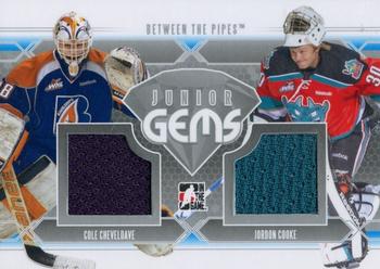 2012-13 In The Game Between The Pipes - Junior Gems Silver #JG-06 Cole Cheveldave / Jordon Cooke Front