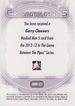 2012-13 In The Game Between The Pipes - Masked Men 5 Rainbow Foil #MM-5 Gerry Cheevers Back