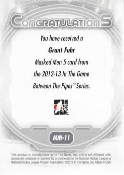 2012-13 In The Game Between The Pipes - Masked Men 5 Rainbow Foil #MM-11 Grant Fuhr Back