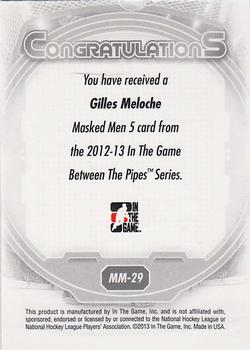 2012-13 In The Game Between The Pipes - Masked Men 5 Rainbow Foil #MM-29 Gilles Meloche Back