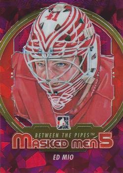 2012-13 In The Game Between The Pipes - Masked Men 5 Rainbow Foil #MM-30 Eddie Mio Front