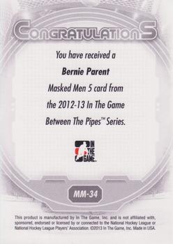 2012-13 In The Game Between The Pipes - Masked Men 5 Rainbow Foil #MM-34 Bernie Parent Back