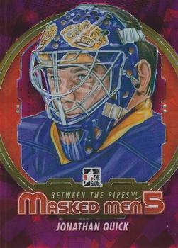 2012-13 In The Game Between The Pipes - Masked Men 5 Rainbow Foil #MM-38 Jonathan Quick Front