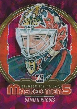 2012-13 In The Game Between The Pipes - Masked Men 5 Rainbow Foil #MM-41 Damian Rhodes Front