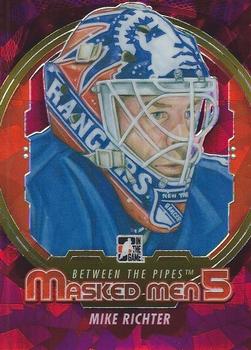 2012-13 In The Game Between The Pipes - Masked Men 5 Rainbow Foil #MM-42 Mike Richter Front