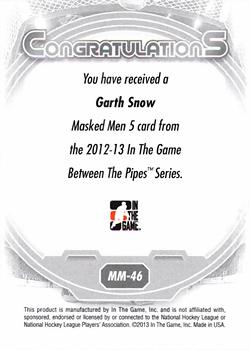 2012-13 In The Game Between The Pipes - Masked Men 5 Rainbow Foil #MM-46 Garth Snow Back
