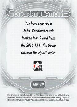 2012-13 In The Game Between The Pipes - Masked Men 5 Rainbow Foil #MM-49 John Vanbiesbrouck Back