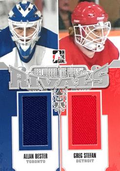 2012-13 In The Game Between The Pipes - Rivals Silver #RV-03 Allan Bester / Greg Stefan Front