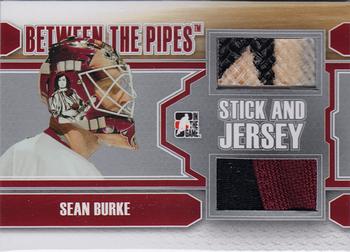 2012-13 In The Game Between The Pipes - Stick and Jersey Silver #SJ-15 Sean Burke Front
