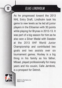2012-13 In The Game Draft Prospects #12 Elias Lindholm Back