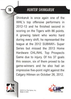 2012-13 In The Game Draft Prospects #16 Hunter Shinkaruk Back