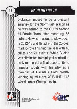 2012-13 In The Game Draft Prospects #19 Jason Dickinson Back