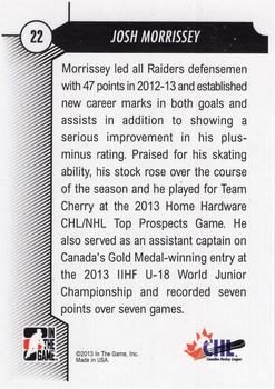 2012-13 In The Game Draft Prospects #22 Josh Morrissey Back