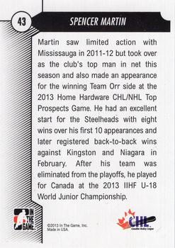 2012-13 In The Game Draft Prospects #43 Spencer Martin Back